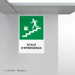 Cartello scale d'emergenza con testo mod. verticale