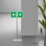 Cartello uscita d'emergenza con fiamma mod. 2:1