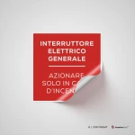 Cartello interruttore elettrico generale