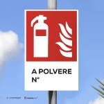 Cartello estintore antincendio con testo mod. verticale
