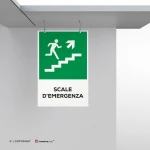 Cartello scale d'emergenza con testo mod. verticale