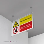 Cartello pericolo radiazioni, vietato l'ingresso ai non autorizzati mod. orizzontale