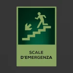 Cartello scale d'emergenza con testo mod. verticale