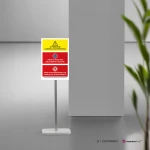 Cartello attenzione cancello automatico, vietato sostare e attraversare mod. verticale