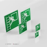 Cartello finestra con scala d'emergenza E016