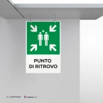 Cartello punto di ritrovo con testo mod. verticale
