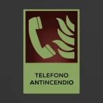 Cartello telefono antincendio con testo mod. verticale