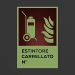Cartello estintore antincendio con testo mod. verticale