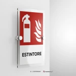 Cartello estintore antincendio con testo mod. verticale