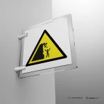 Cartello di pericolo attenzione scogliera instabile W053