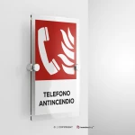 Cartello telefono antincendio con testo mod. verticale