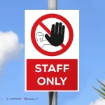 Cartello staff only con testo mod. verticale