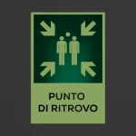 Cartello punto di ritrovo con testo mod. verticale