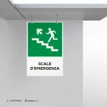 Cartello scale d'emergenza con testo mod. verticale
