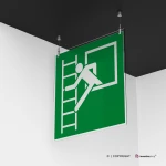 Cartello finestra con scala d'emergenza E016