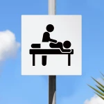 Cartello sala massaggi