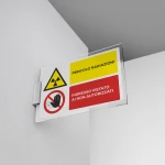 Cartello pericolo radiazioni, vietato l'ingresso ai non autorizzati mod. orizzontale