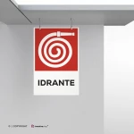 Cartello idrante antincendio con testo mod. verticale