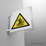 Cartello di pericolo attenzione zona surf W046