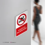 Cartello divieto di balneazione con testo mod. verticale