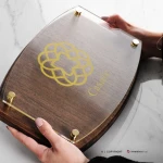 Targa Doppia Lastra Wood Stampata