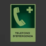 Cartello telefono d'emergenza con testo mod. verticale