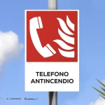 Cartello telefono antincendio con testo mod. verticale