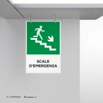 Cartello scale d'emergenza con testo mod. verticale