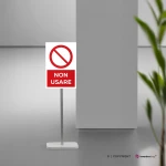Cartello non usare con testo mod. verticale