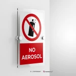 Cartello no aerosol con testo mod. verticale
