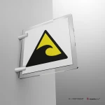 Cartello attenzione zona pericolo tsunami W056