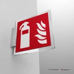 Cartello antincendio con estintore o con estintore e fiamma F001