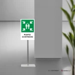 Cartello punto di ritrovo con testo mod. verticale