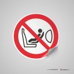 Cartello vietato installare seggiolini per bambini P074