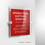 Cartello interruttore elettrico generale