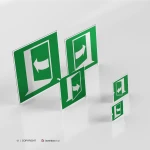 Cartello senso di apertura porta d'emergenza E022 / E023 / E057 / E058