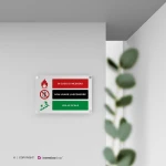 Cartello non usare l'ascensore in caso di incendio