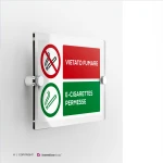 Cartello vietato fumare, sigarette elettroniche permesse mod. orizzontale