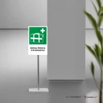Cartello borsa medica d'emergenza con testo mod. verticale