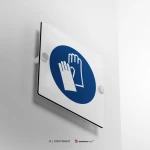 Cartello obbligatorio usare i guanti protettivi M009