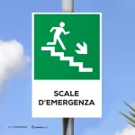 Cartello scale d'emergenza con testo mod. verticale