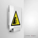 Cartello di pericolo attenzione scogliera instabile W053