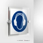 Cartello obbligo di indossare la cuffia antirumore M003