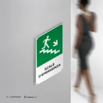 Cartello scale d'emergenza con testo mod. verticale