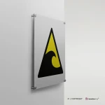 Cartello attenzione zona pericolo tsunami W056