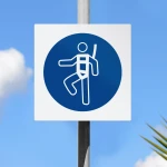Cartello imbracatura di sicurezza obbligatoria M018