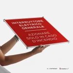 Cartello interruttore elettrico generale