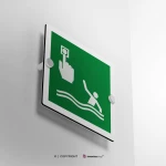 Cartello punto di chiamata persona in mare E069
