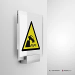 Cartello di pericolo attenzione argini non protetti W051