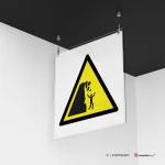 Cartello di pericolo attenzione scogliera instabile W053